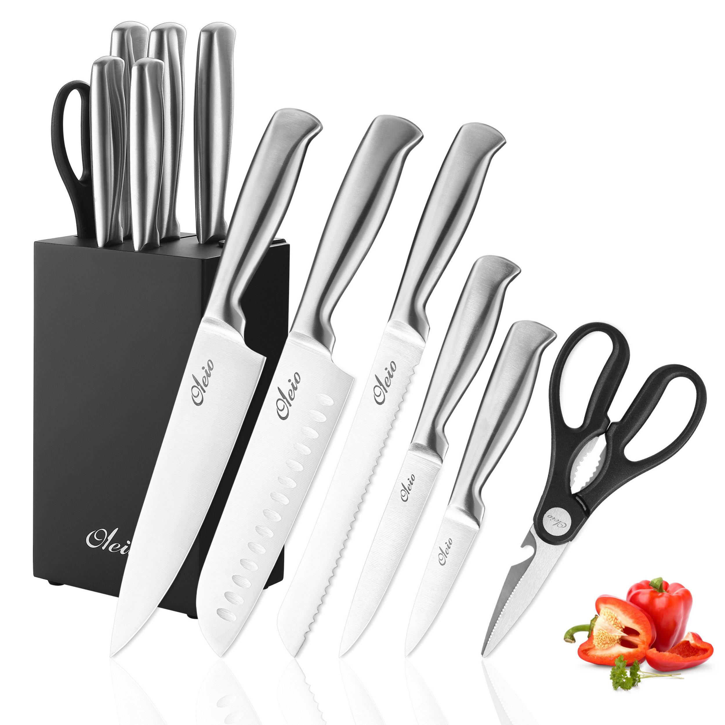 MESSERBLOCK-SET 6-TEILIG - Schwarz, Holz/Metall (1/1/1cm) - Oleio