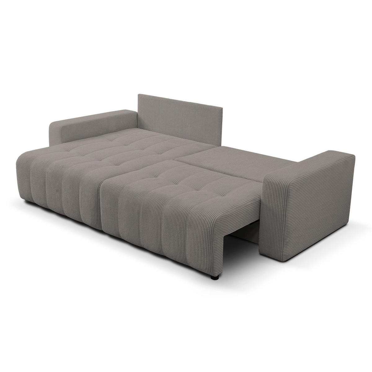 ECKSOFA Maillo Beige Cord - Beige/Schwarz, Kunststoff/Textil (245/143cm) - Selsey