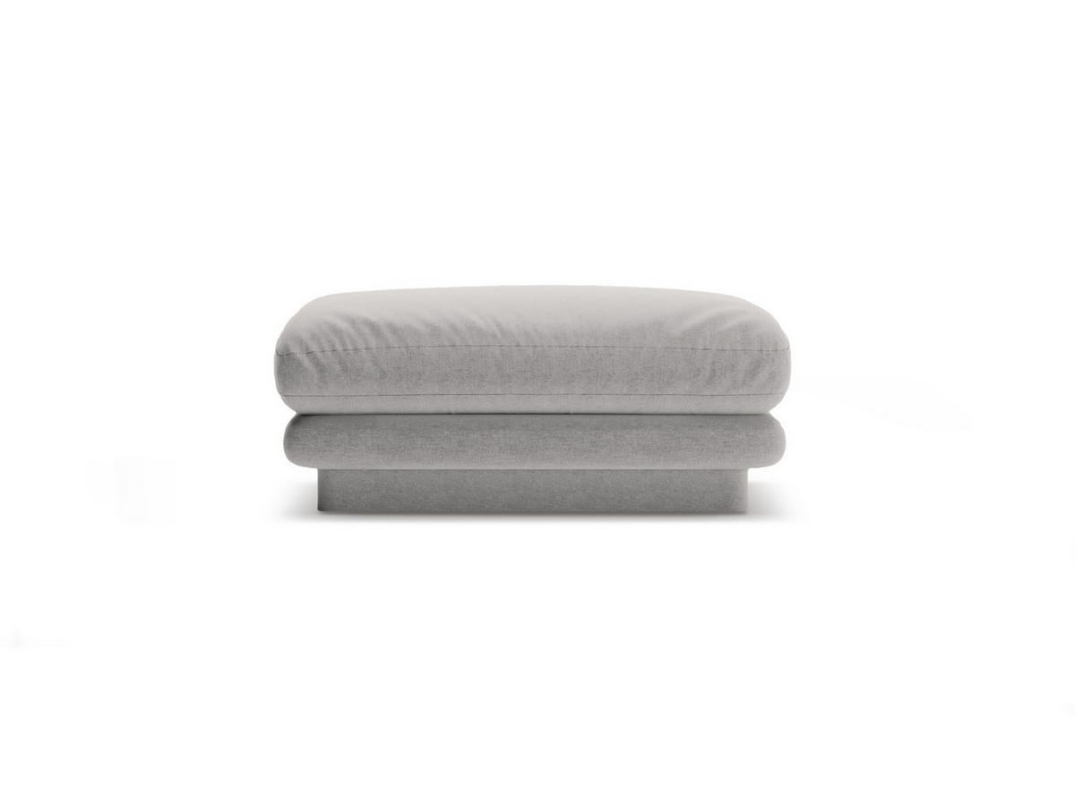 POUF Torino aus strukturiertem Stoff hellgrau - Hellgrau, Textil (80/41/80cm) - Micadoni