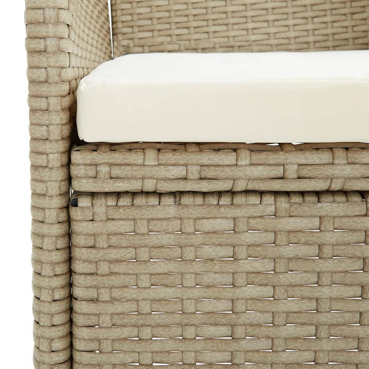 GARTENSTÜHLE mit Cremeweiß Kissen, 53/58/84 cm, aus Poly Rattan, Beige, 4er-Set - Beige, Kunststoff (58/84/53cm) - vidaXL