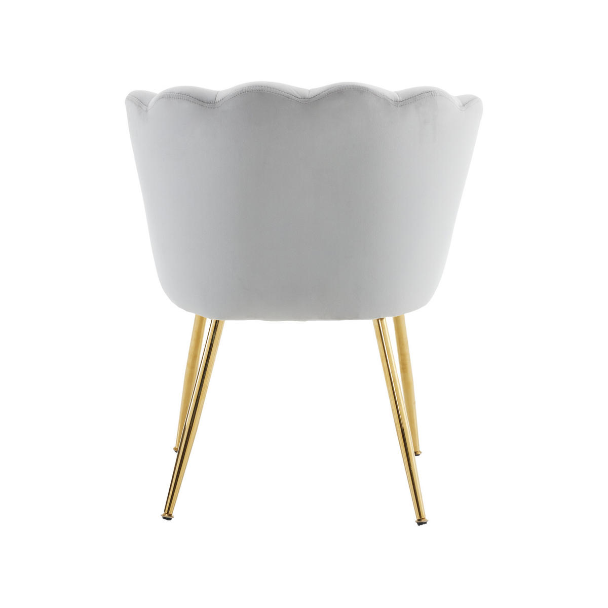 STUHL SET 6-TEILIG Samt Polster Blütenblatt-Rücken Goldfüße & Kissen Grau - Grau, Holz (62/43/54cm) - FLIEKS