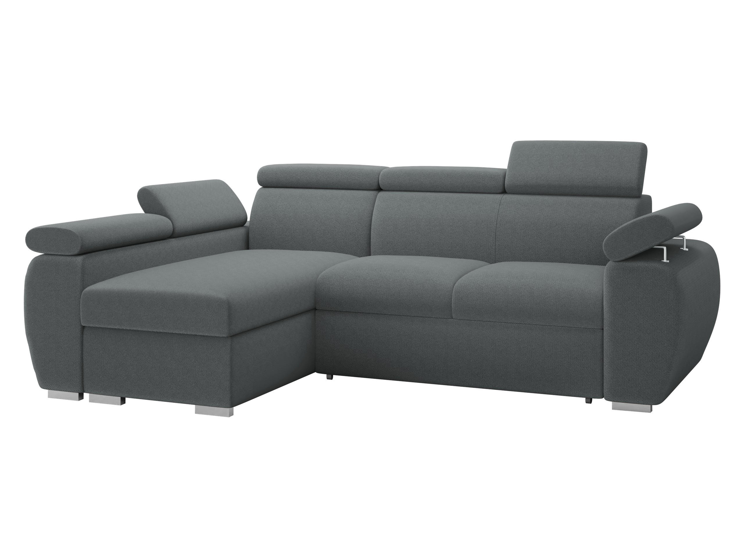 ECKSOFA Boston Mini, Seite: Links - LC+2R - Chromfarben/Grau, Holz/Textil (255/170cm) - MIRJAN24