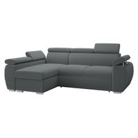 ECKSOFA Boston Mini, Seite: Links - LC+2R - Chromfarben/Grau, Holz/Textil (255/170cm) - MIRJAN24