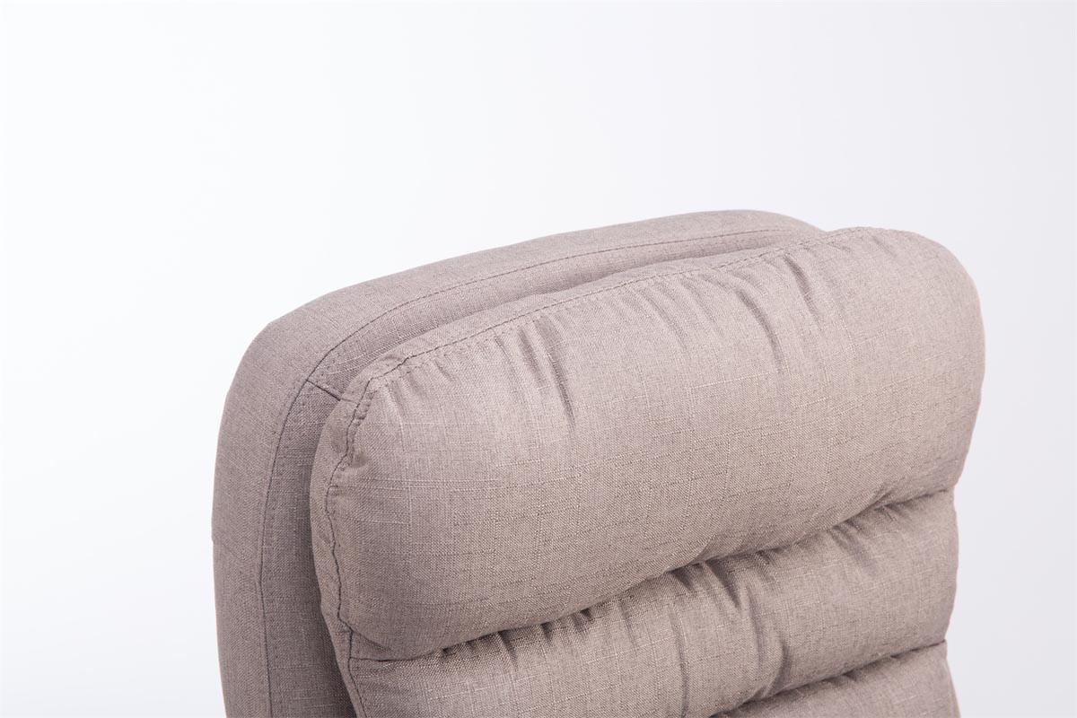 BÜROSTUHL SOUK Stoff 116x68x77 Taupe Stoff Metall - Taupe, Textil/Metall (68/116/77cm) - DELUKE