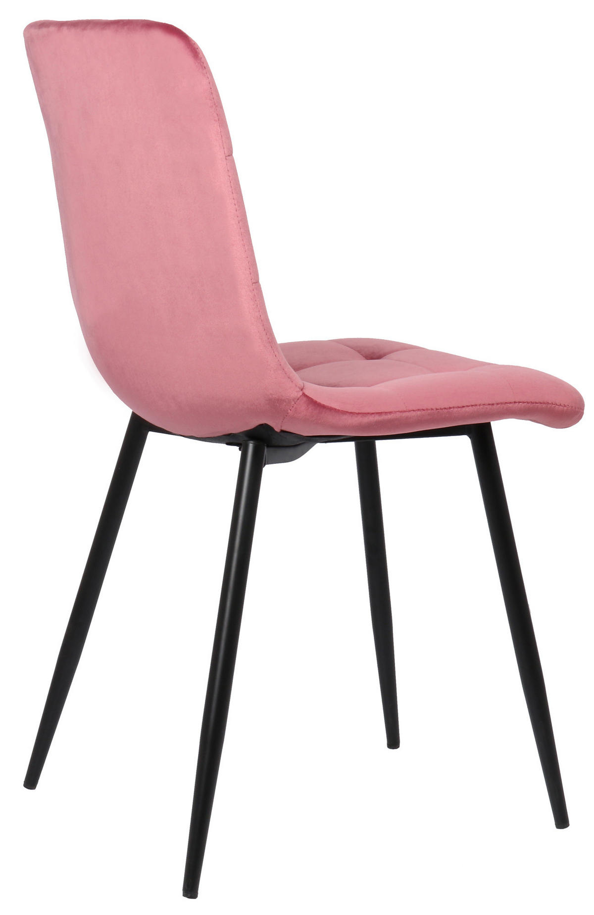 ESSZIMMERSTUHL Till, 2er Set, Samt, Gestell Metall matt Schwarz Pink - Schwarz/Rosa, Textil/Metall (45/88/52cm) - TPFLiving