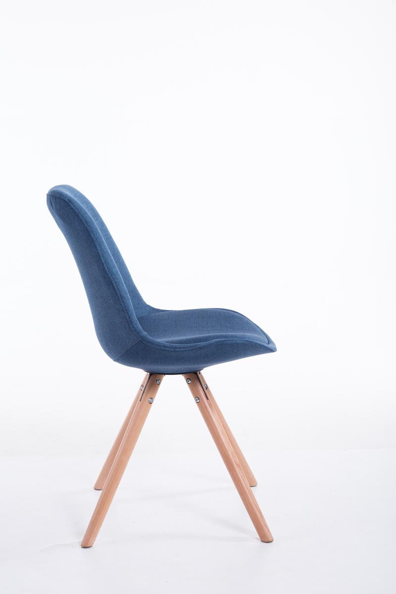 BESUCHERSTUHL Toulon Stoff, Gestell Buchenholz Natura Rund Blau - Blau/Naturfarben, Holz/Buchenholz (48/83/56cm) - TPFLiving