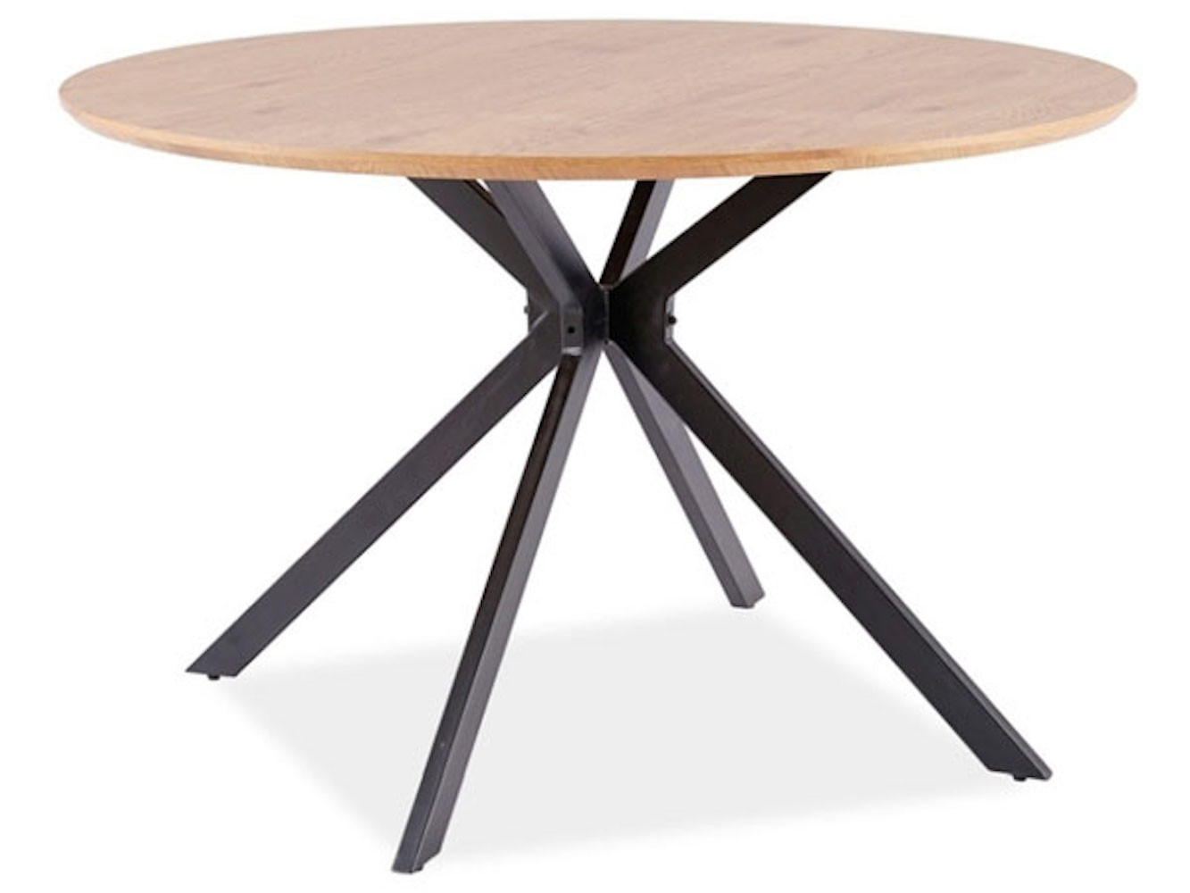 ESSTISCH Aster Eiche / schwarz 120 / 120 / 76cm - Schwarz/Braun, Holz/Holzwerkstoff (120/120/76cm) - Feldmann-Wohnen