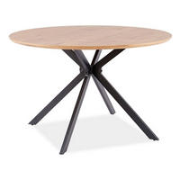 ESSTISCH Aster Eiche / schwarz 120 / 120 / 76cm - Schwarz/Braun, Holz/Holzwerkstoff (120/120/76cm) - Feldmann-Wohnen