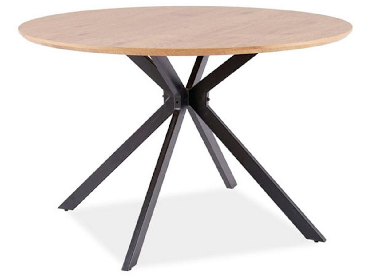 ESSTISCH Aster Eiche / schwarz 120 / 120 / 76cm - Schwarz/Braun, Holz/Holzwerkstoff (120/120/76cm) - Feldmann-Wohnen