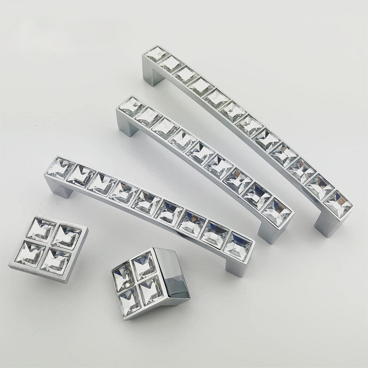 SCHRANKKNOPF Kristall 1er-Set - Silberfarben, Metall (2.4/1.4/10.7cm)