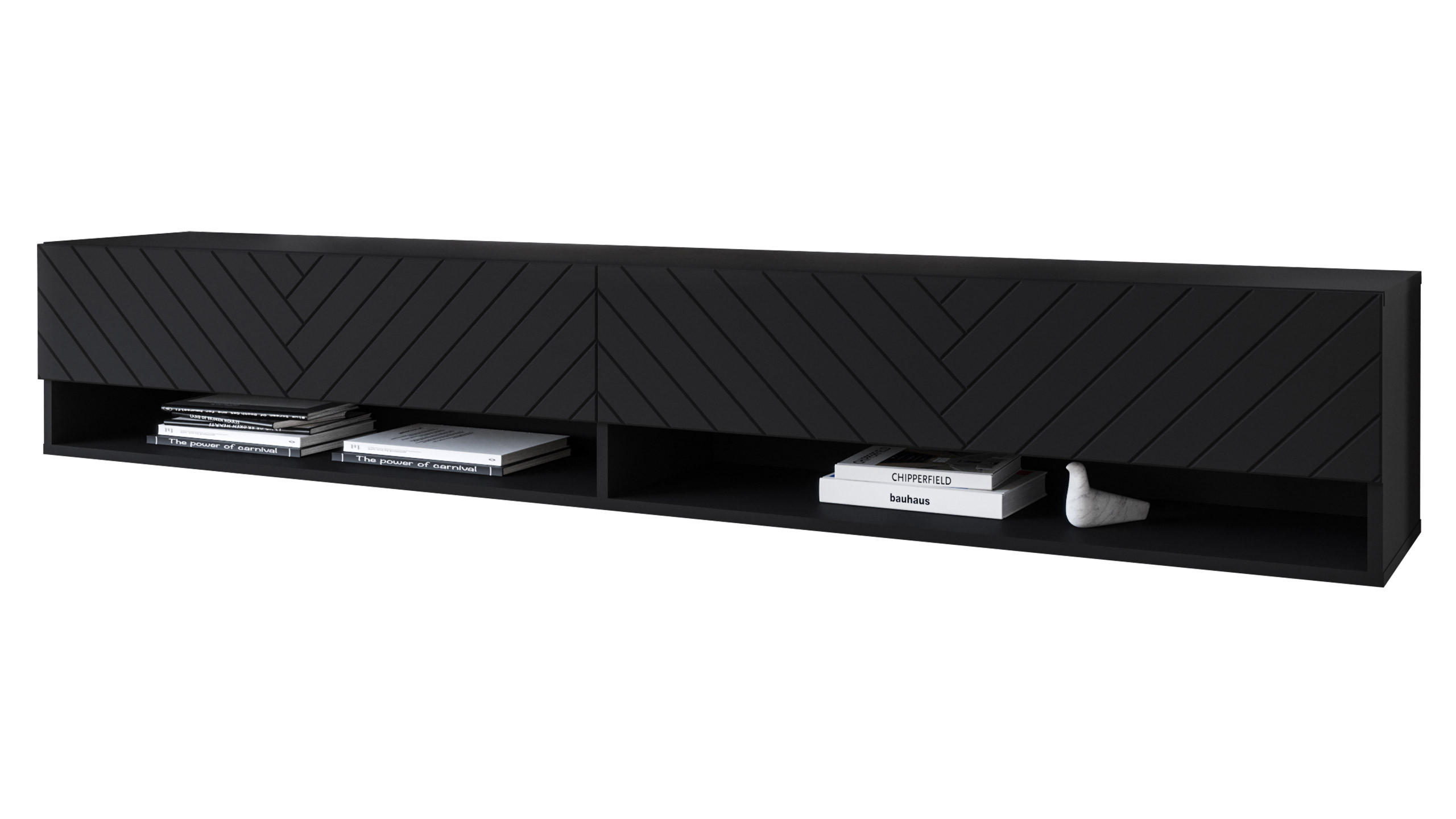 Mirjan24 Tv-Lowboard Graphit, Schwarz 180x30x33 cm