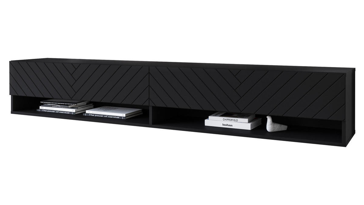 TV-LOWBOARD A180 MDF - Alufarben/Graphitfarben, Holzwerkstoff/Kunststoff (180/30/33cm) - MIRJAN24