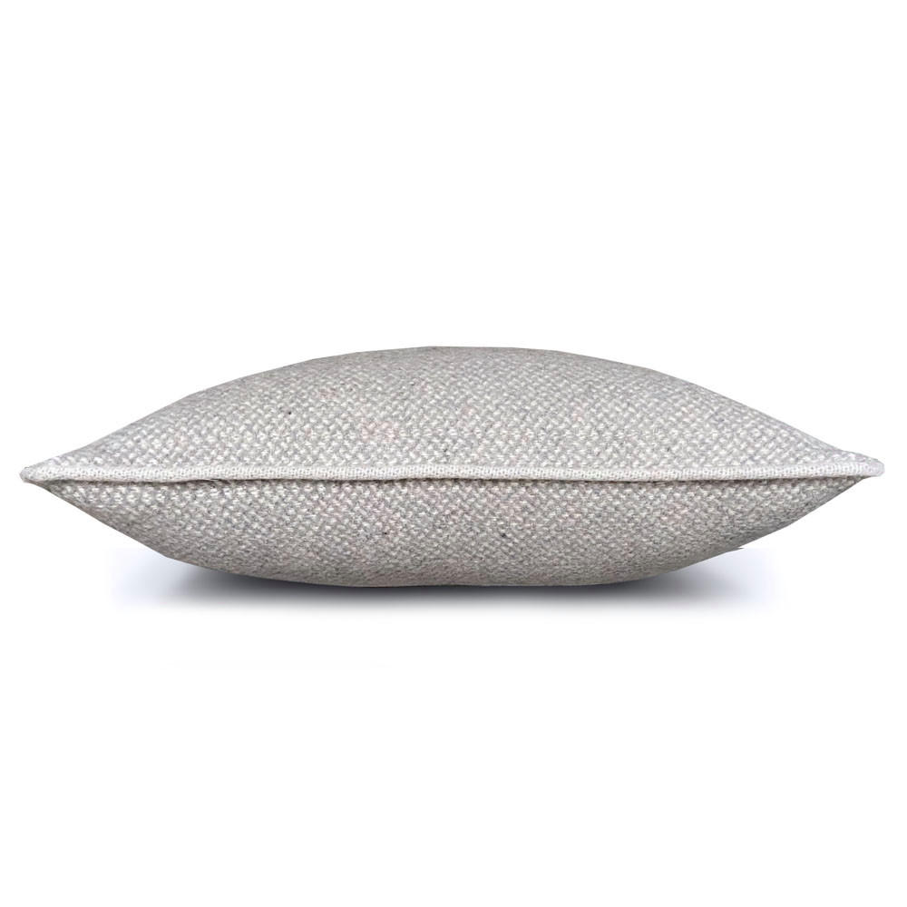 WOLLKISSEN recycelte Wolle Struktur Naturgrau 50x50 - Grau, Textil (50/50/12cm) - Malagoon