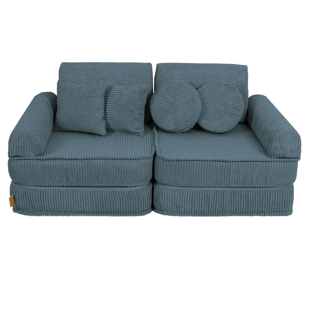 KINDERSOFA AESTHETIC 120 cm Cord Türkis 10 Stk - Blau, Textil (60/12.5/120cm) - MeowBaby