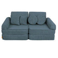 KINDERSOFA AESTHETIC 120 cm Cord Türkis 10 Stk - Blau, Textil (60/12.5/120cm) - MeowBaby