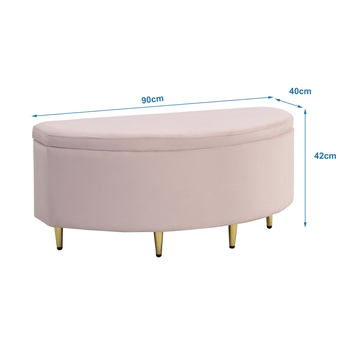 POLSTERBETT 90/200 cm Rosa mit muschelartigem Kopfteil und Stauraum mit Polsterbank - Rosa, Textil (90/200cm) - OKWISH