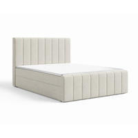 BOXBETT 01 BIS 160 x 200 cm - Vibe - Modernes Polsterbett mit Bettkasten inkl. PU-Schaum-Topper und Federmechanismus - Creme, Holz (160/200cm) - ROYAL24_MARKT