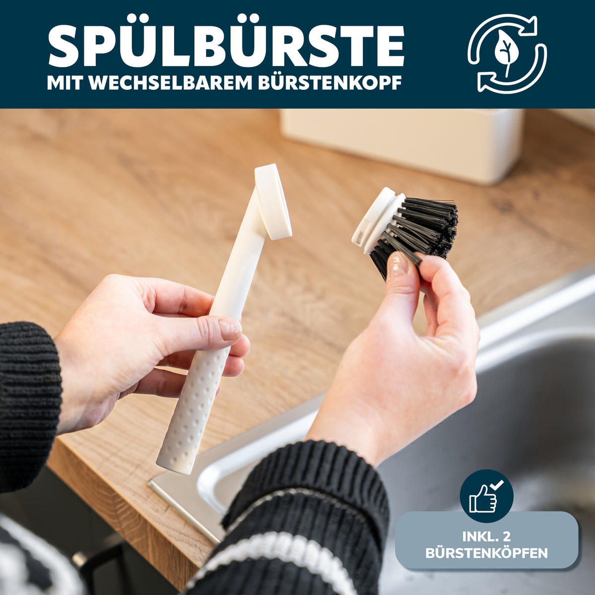 SPÜLBECKEN-SET, beige, Kunststoff - Beige, Kunststoff (20.5/21/7cm) - eluno