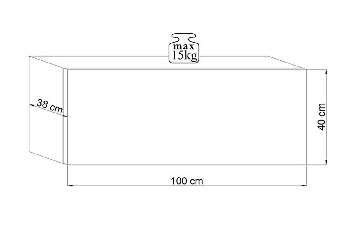 LOWBOARD Vivio schwarz Hochglanz 100 / 38 / 40cm - Schwarz, Holz/Holzwerkstoff (100/40/38cm) - Feldmann-Wohnen