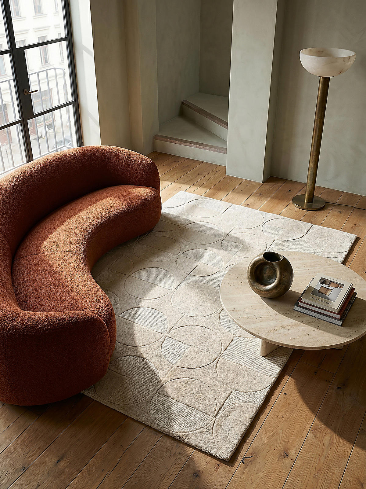 WOLLTEPPICH DEBEN, geometrisch, aus Wolle, Elfenbein, 120 x 170 cm - Beige, Textil (120/170cm) - KADIMA DESIGN