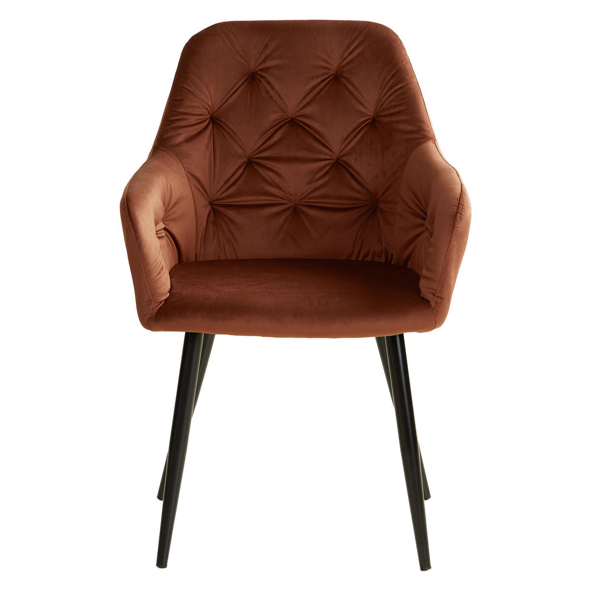 ARMLEHNSTUHL in Stahl Samt Braun - Braun, Textil (59/89/63cm) - Homestyle4u