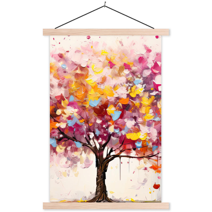 MuchoWow PLAKÁT S MAGNETICKOU LIŠTOU Akvarel - Strom - Umění - Abstraktní 40x60 cm