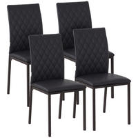 ESSZIMMERSTÜHLE 4er-Set DE-13295 Rhombus-Steppung Schwarz - Schwarz, Metall (41/91/50cm) - ComfortXL