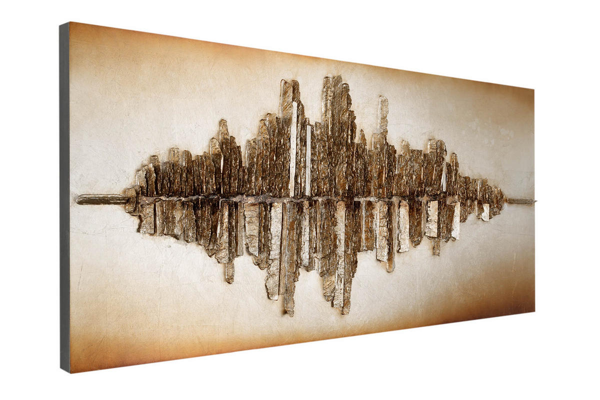 HOLZBILD Gold 120/55 cm - Goldfarben, Holz (7.6/55cm) - KUNSTLOFT