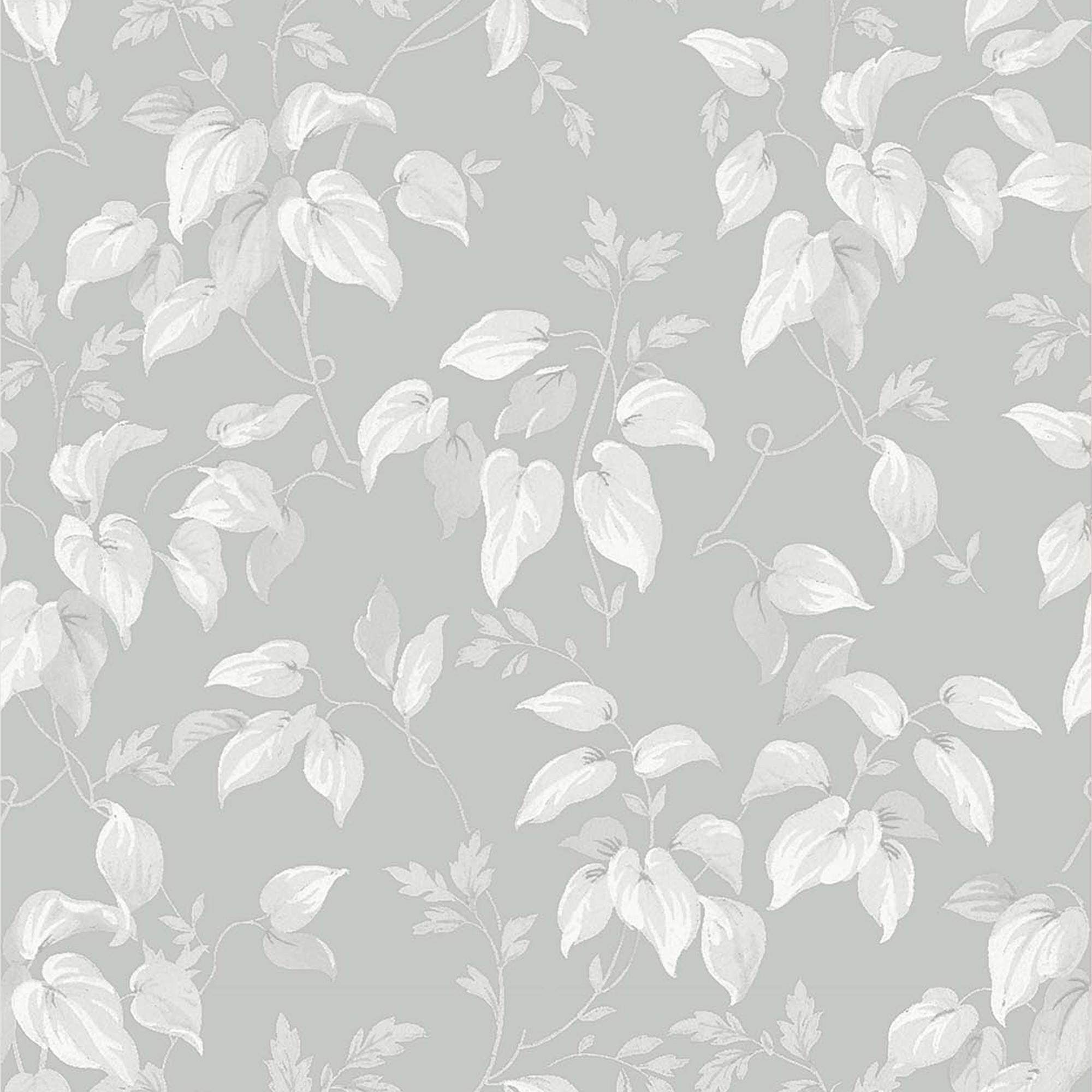 VLIESTAPETE Blattmuster Nebelgrün - Grau, Papier/Kunststoff (52/1000cm) - next