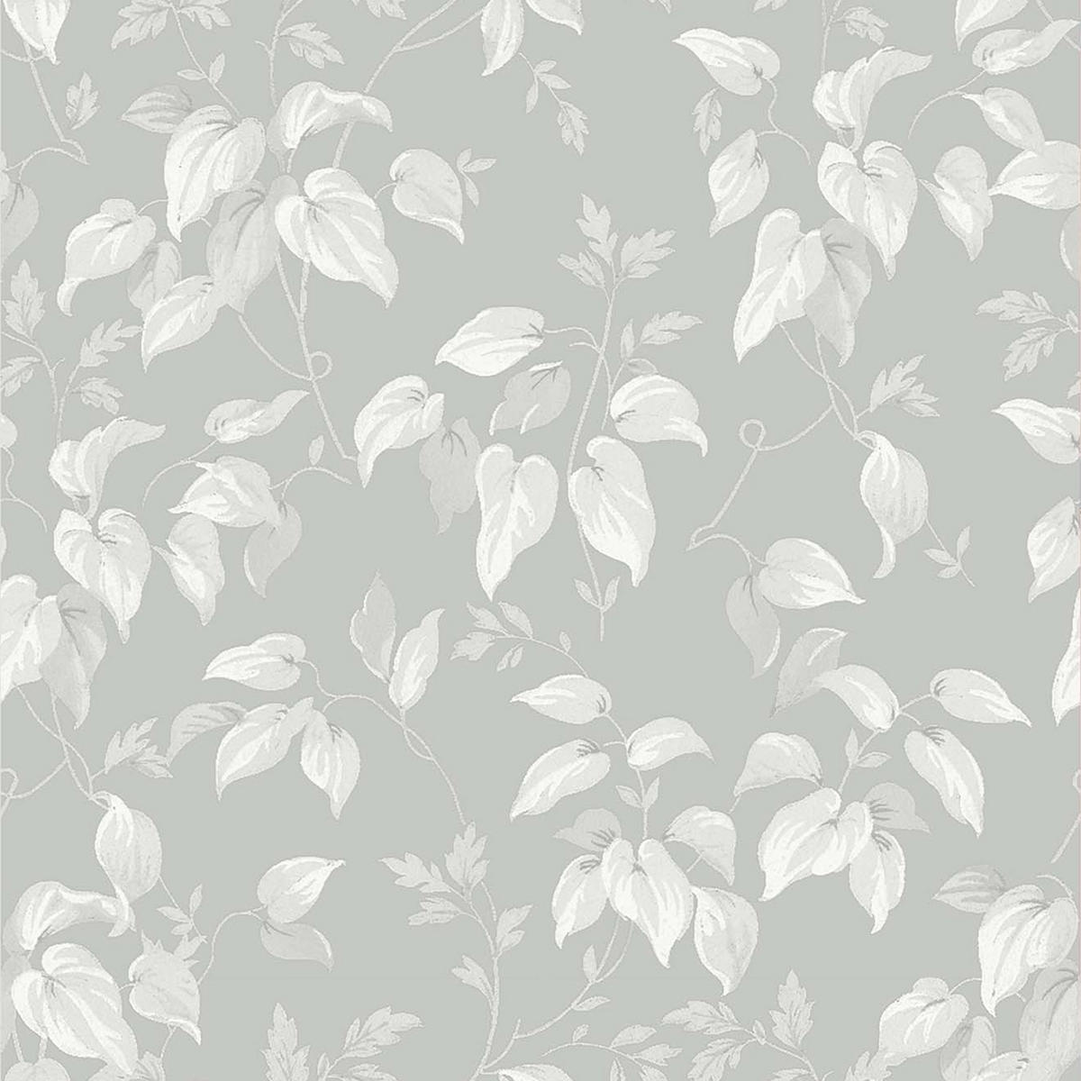 VLIESTAPETE Blattmuster Nebelgrün - Grau, Papier/Kunststoff (52/1000cm) - next