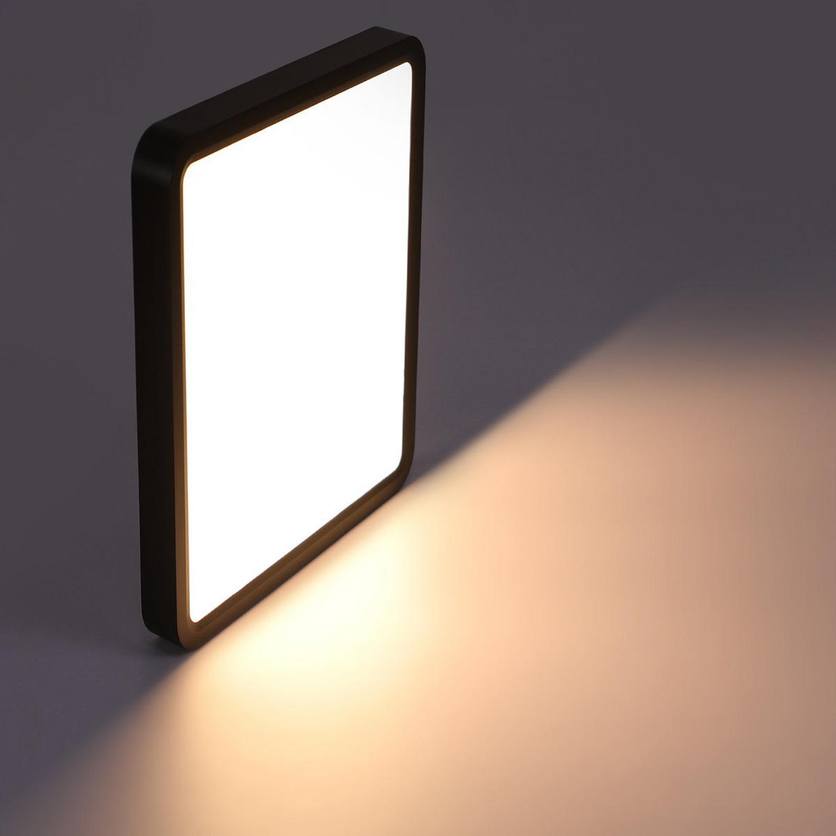 LED-DECKENLEUCHTE Energie 23/23/2 cm - Schwarz, Kunststoff (23/23/2cm) - Nettlife