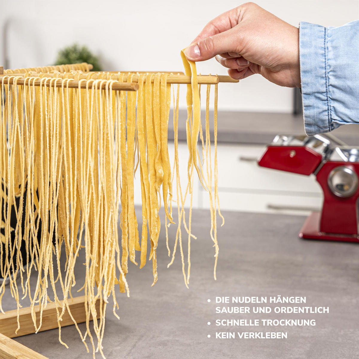 NUDELTROCKNER, Bambus - Hellbraun, Holz (62.5/31/62.5cm) - bremermann