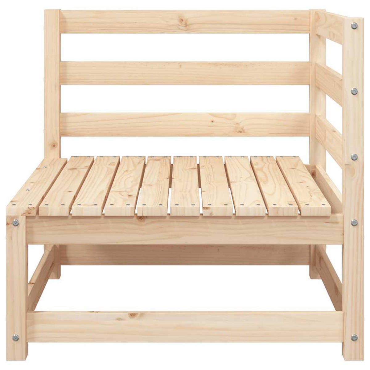 GARTENSOFA Mit Fusshocker 2-Sitzer Massivholz Kiefer - Braun, Holz (70/67/210cm) - vidaXL