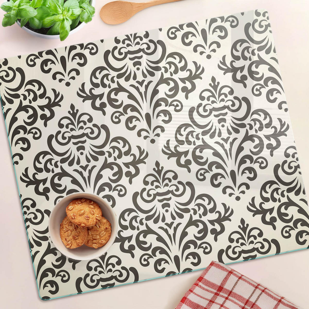GLASPLATTE 60x52 cm Dekorationen - Braun, Glas (60/0.4/52cm) - TULUP