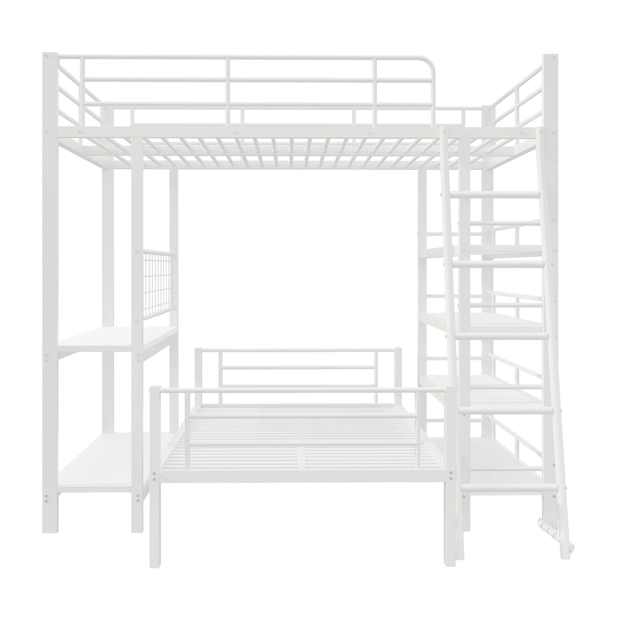 ETAGENBETT Metall 140/200 cm Weiß - Weiß, Metall - Raumix