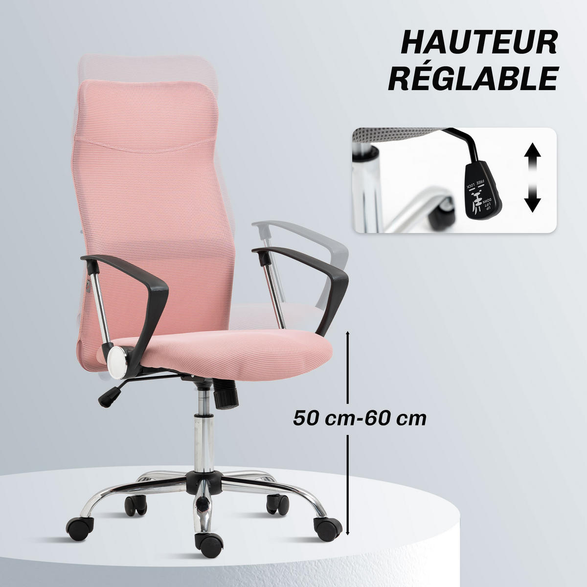 CHEFSESSEL Rosa 63.0/65.0/119.0 cm - Rosa, Textil (65/119/63cm)