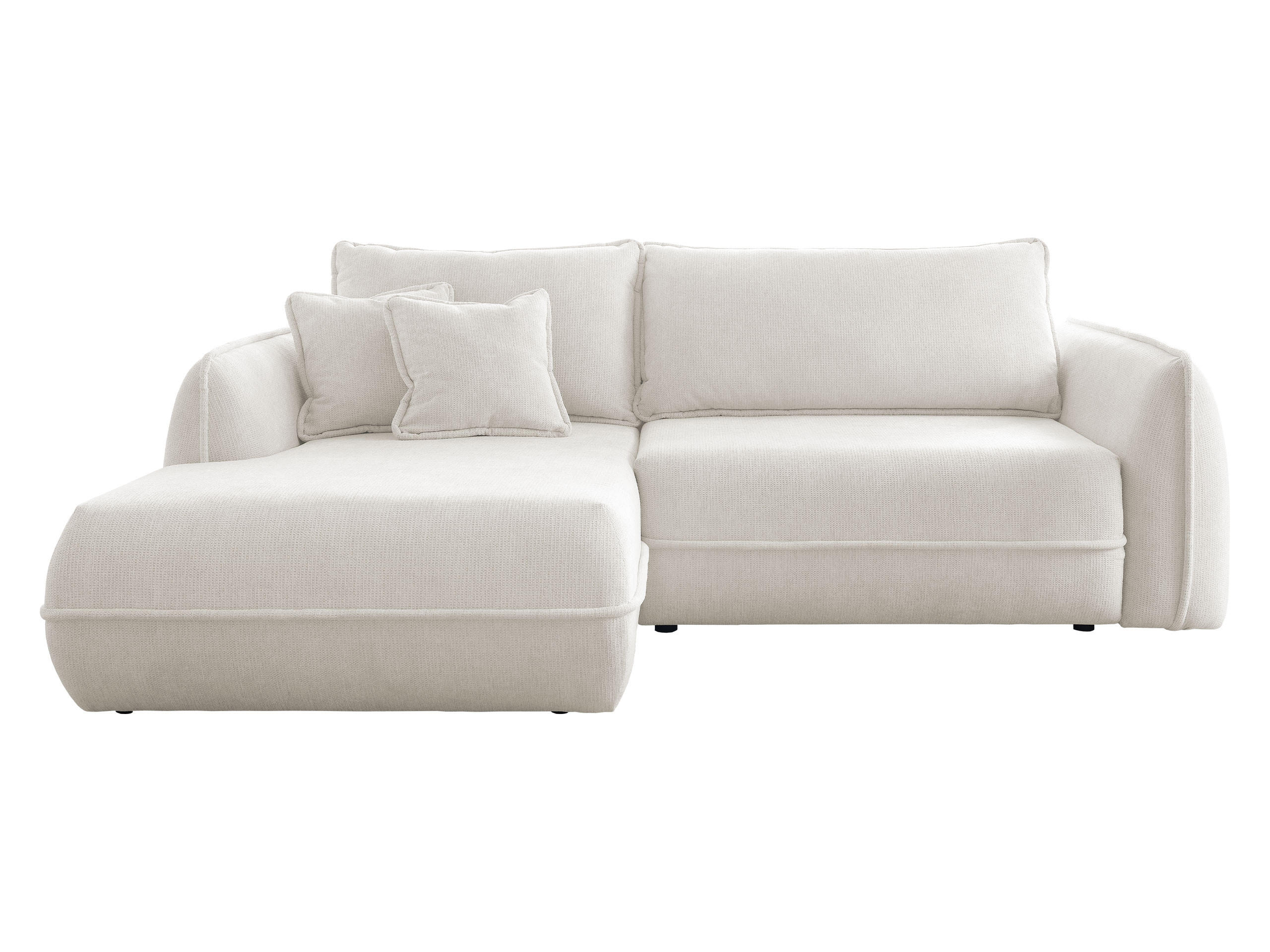 ECKSOFA Moho, Seite: Links - Creme/Schwarz, Holz/Kunststoff (254/162cm) - MIRJAN24