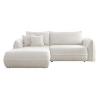 ECKSOFA Moho, Seite: Links - Creme/Schwarz, Holz/Kunststoff (254/162cm) - MIRJAN24