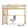 HOCHBETT 90/200 cm mit vertikaler Sicherheitsleiter und Schubladen mit Matratze - Naturfarben, Holzwerkstoff (90/200cm) - OKWISH