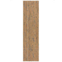 JUTETEPPICH Jute Naturbelassen, Wohnzimmer Natur-Blau Läufer 60x230 - Beige, Textil (60/230cm) - KADIMA DESIGN