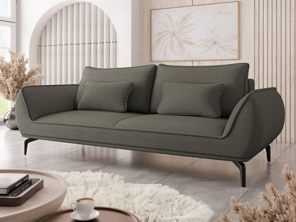 SCHLAFSOFA Cavo 3R - Dunkelgrau/Schwarz, Holz/Textil (249/86/118cm) - MIRJAN24