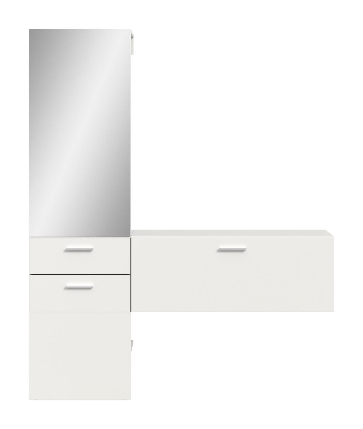 GARDEROBEN-SET VAGA 2-tlg. (B/H/T: ca. 156/190/36 cm) in weiß/weiß - Weiß, Holzwerkstoff (156/190/36cm)
