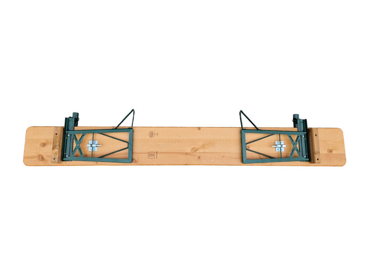 BIERZELTGARNITUR ALPENFEST 3-teilig Mit Rückenlehne 77x220x67cm Fichtenholz Nuss/ Grün - Nussbaumfarben, Holz - CHEFGASTRO