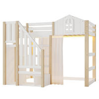 HOCHBETT 90/200 cm Weiß mit LED-Leuchten und Ablageleiter - Weiß, Holz (90/200cm) - Oxeza
