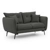 2-SITZER-SOFA Nordloft Dunkelgrau Samt - Dunkelgrau/Schwarz, Holz/Textil (174/86/100cm) - S-Style Möbel