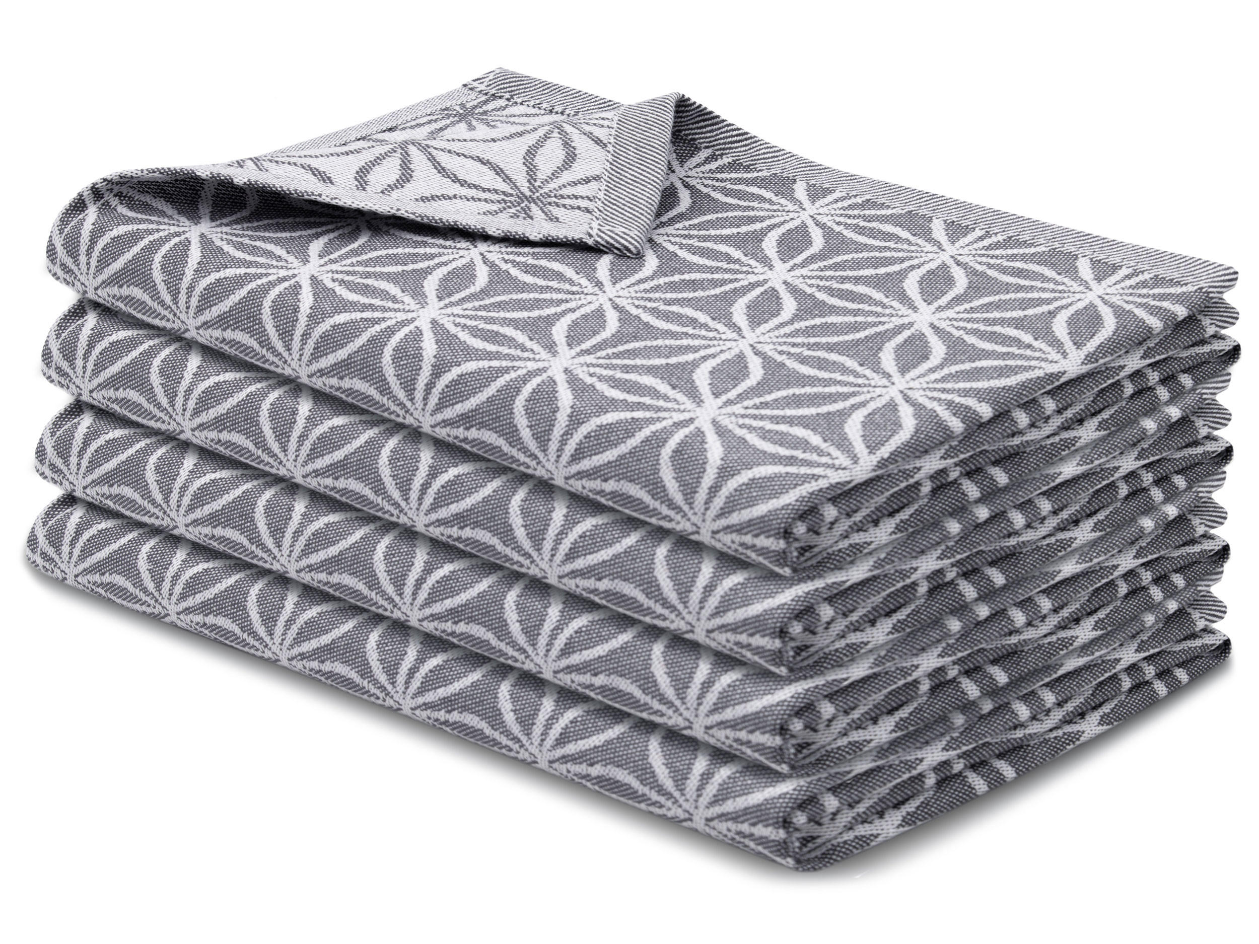GESCHIRRTÜCHER, 4er-Set, 50 x 70 cm, 100% Baumwolle, Grau - Grau, Textil (50/70cm)