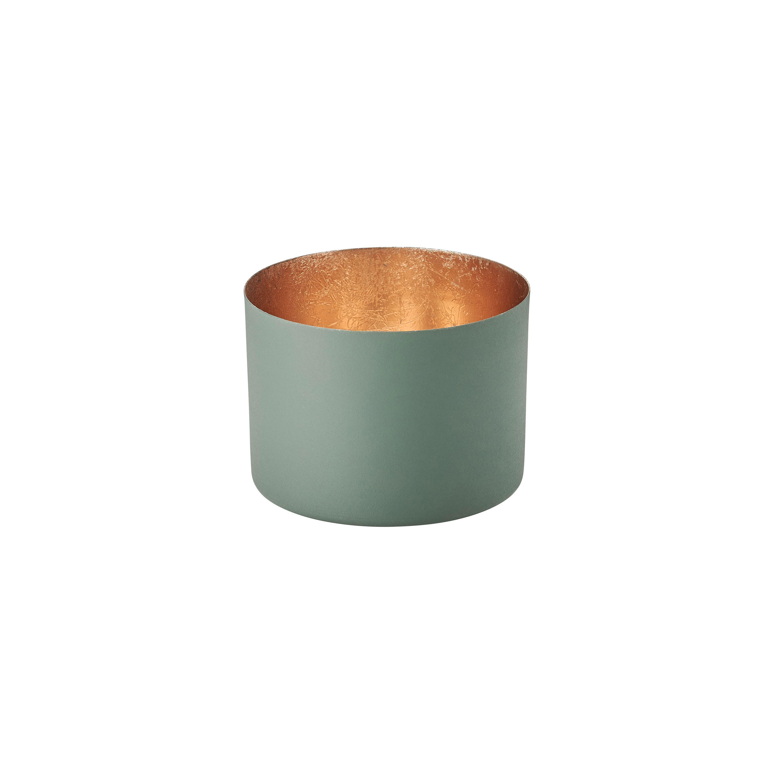 TEELICHTHALTER Chennai M, Eisen, Yucca, Gold, 7.5 cm - Grün, Metall (8cm) - Gift Company