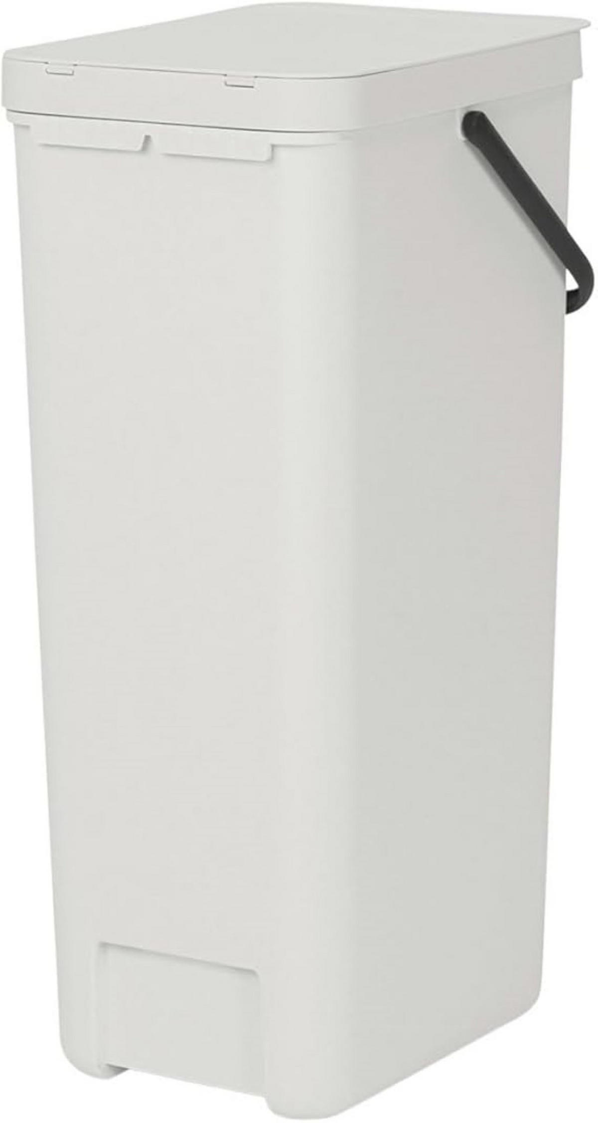MÜLLEIMER Mit Stay Open Deckel 40 Liter 62 x 26,8 x 34,5 cm Kunststoff Hellgrau - Grau, Kunststoff (26.8/62/34.5cm) - PROREGAL