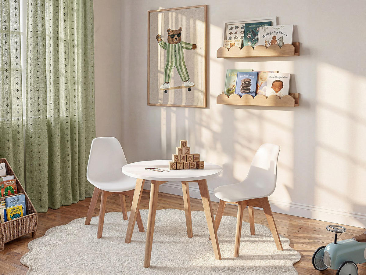 ESSGRUPPE - 2 Personen - plastik - weiß Louloune - Weiß, Holz/Holzwerkstoff (60/51/60cm) - Vente-Unique