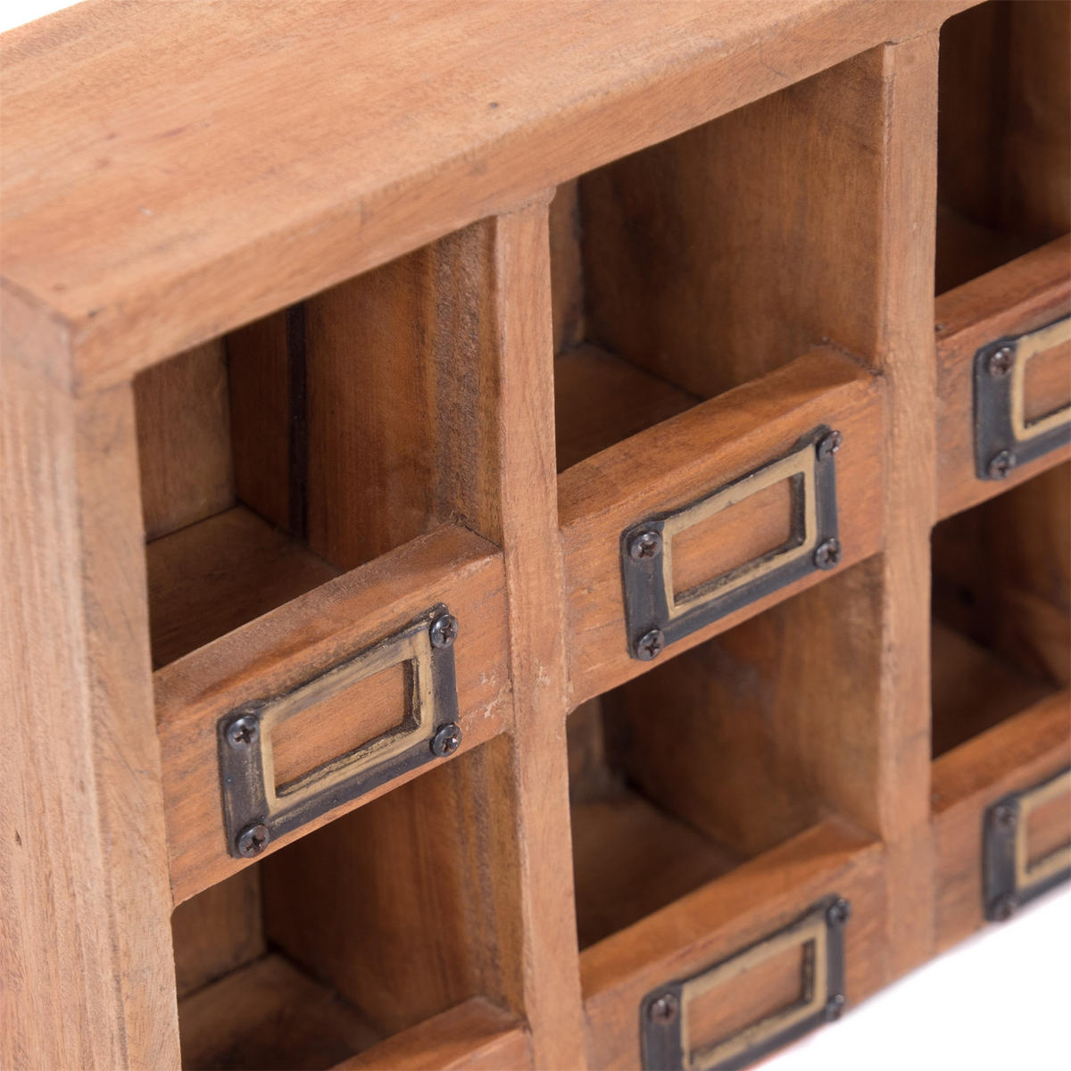 SETZKASTEN-WANDREGAL Lima Mahagoni Massivolz, 6 Fächer naturfarben - Naturfarben, Holz (30/24/10cm) - DESIGN DELIGHTS